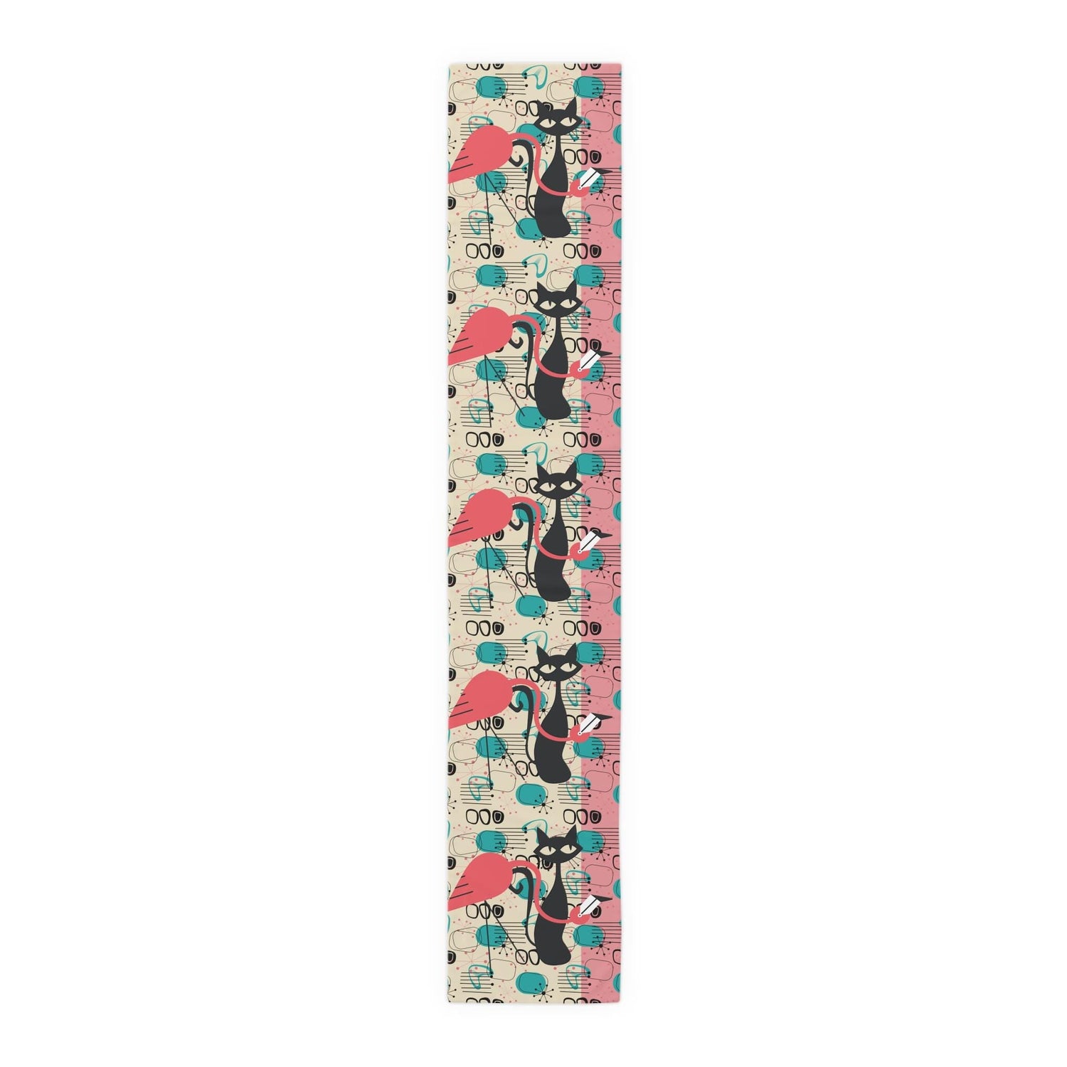 Kate McEnroe New York Atomic Cat Flamingo Table Runner, Retro Mid Century Modern Dining AccentTable Runners19127885555627332077