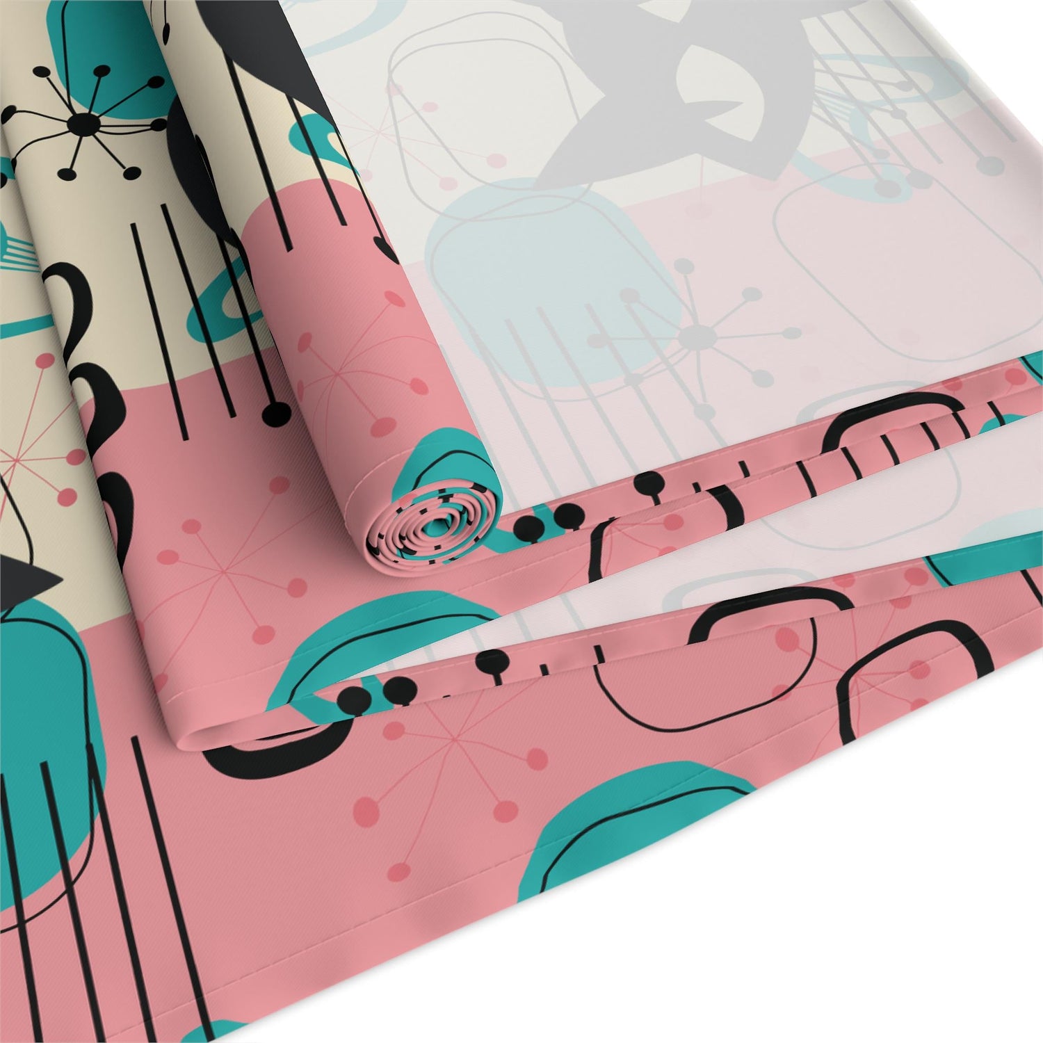 Kate McEnroe New York Atomic Cat Flamingo Table Runner, Retro Mid Century Modern Dining AccentTable Runners19127885555627332077