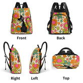 Kate McEnroe New York Atomic Cat Flower Power Backpack, Retro 70s Travel BagBackpacksY57V0O2W-1
