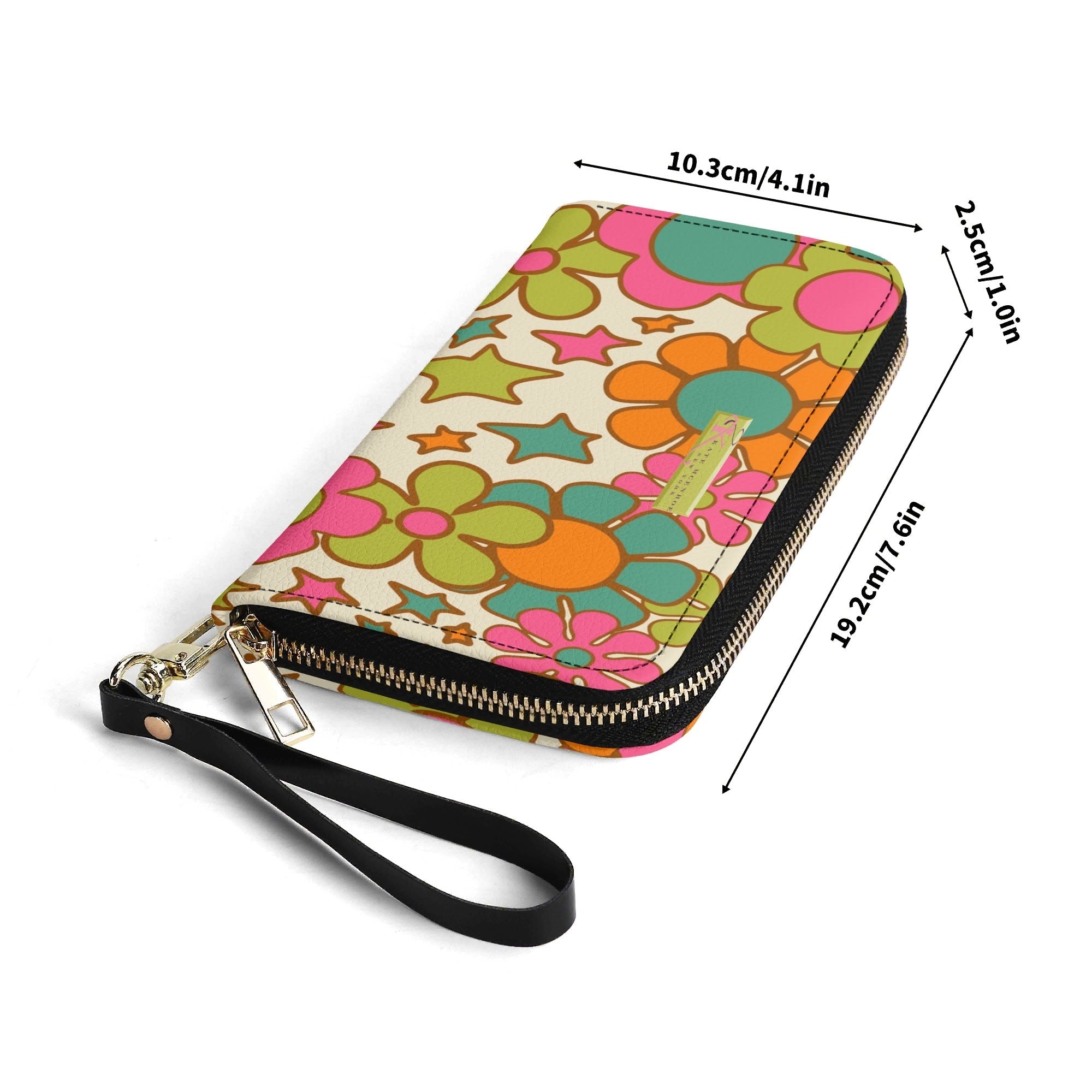 Kate McEnroe New York Atomic Cat Flower Power Wallet, Retro Groovy Mid Century Modern AccessoryWalletsNKQX6KXN-1