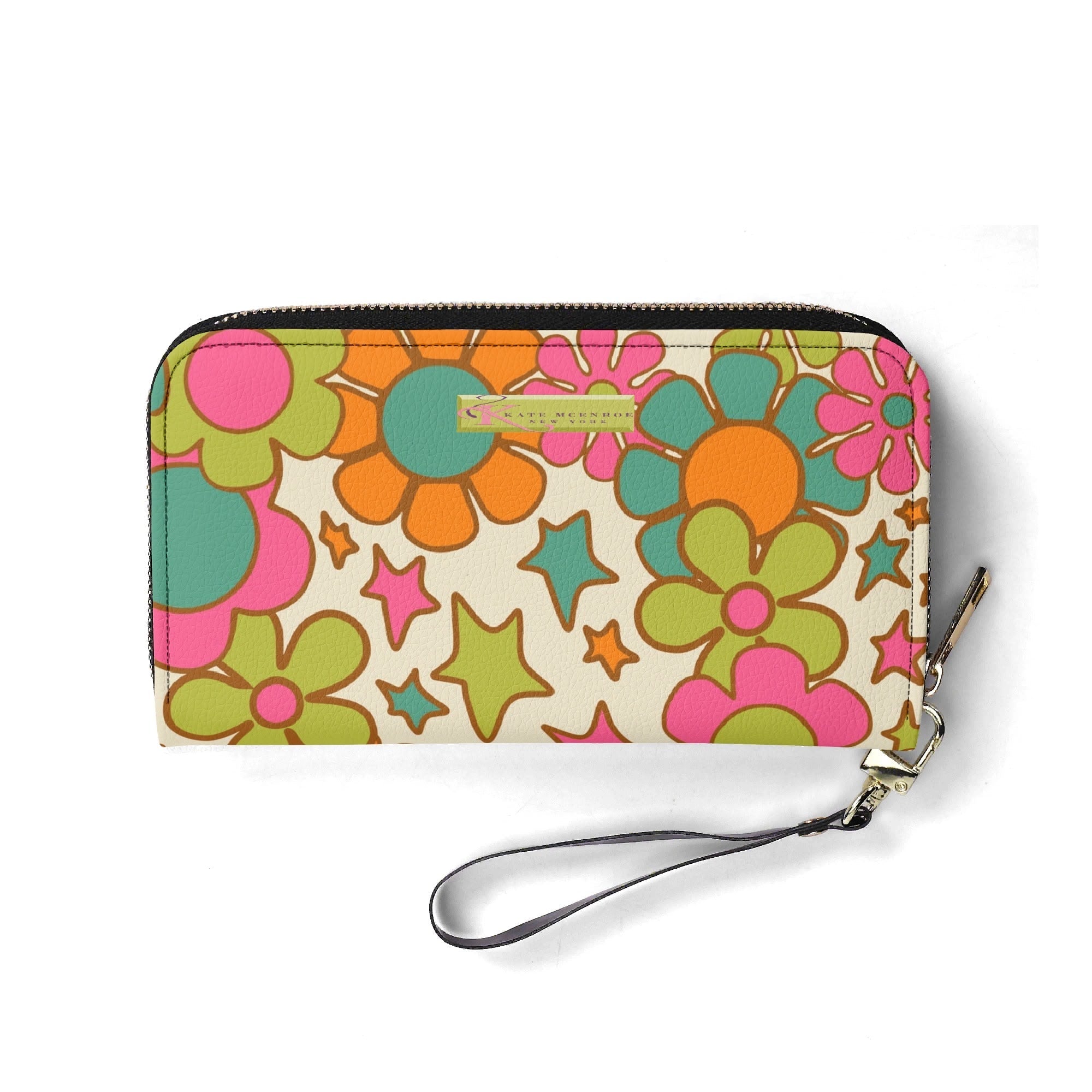 Kate McEnroe New York Atomic Cat Flower Power Wallet, Retro Groovy Mid Century Modern AccessoryWalletsNKQX6KXN-2