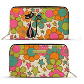 Kate McEnroe New York Atomic Cat Flower Power Wallet, Retro Groovy Mid Century Modern AccessoryWalletsNKQX6KXN-2