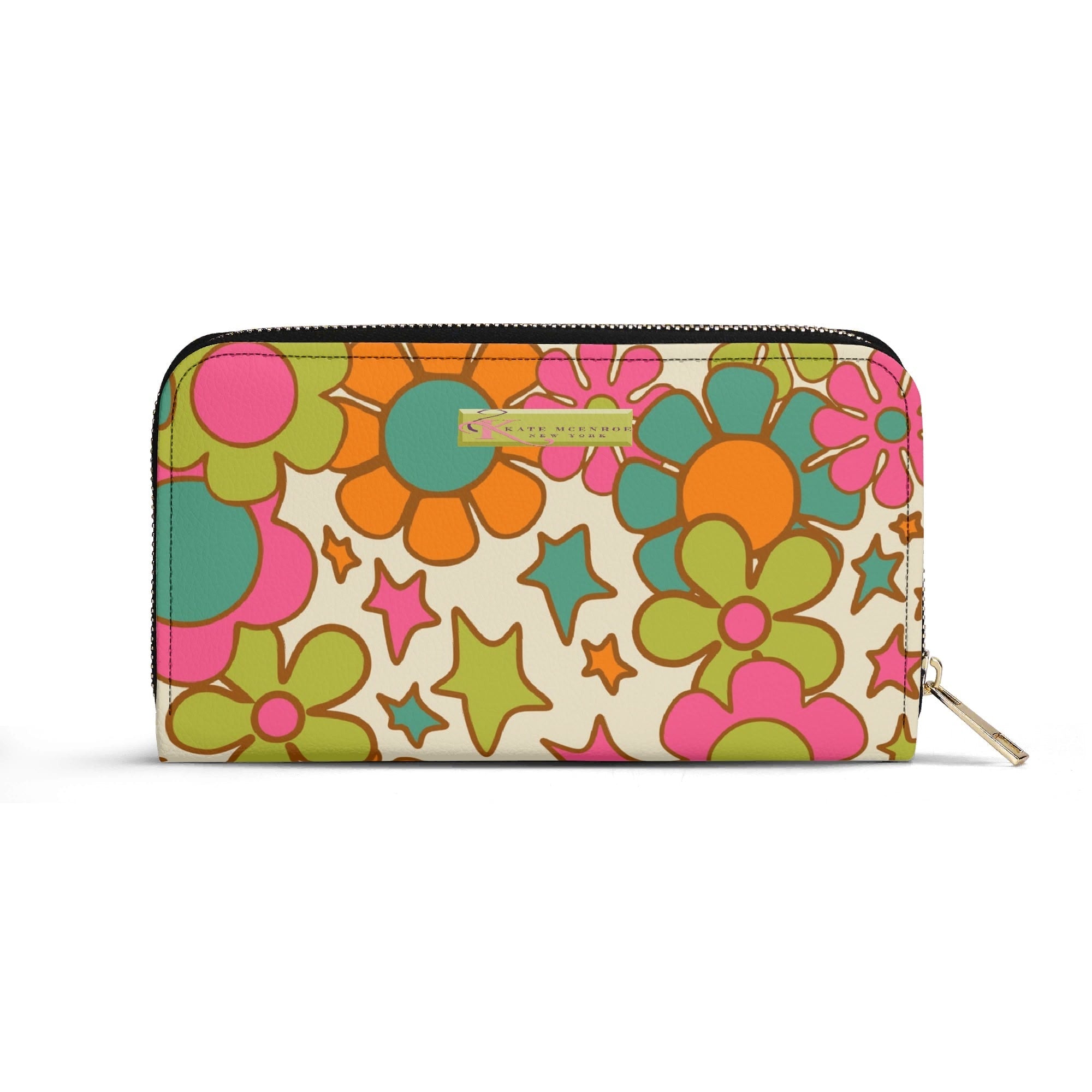 Kate McEnroe New York Atomic Cat Flower Power Wallet, Retro Groovy Mid Century Modern AccessoryWalletsNKQX6KXN-2