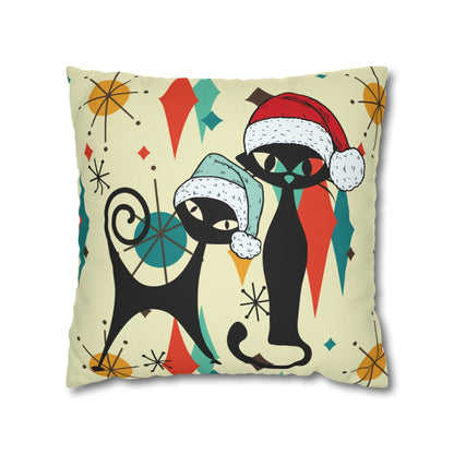 Kate McEnroe New York Atomic Cat Franciscan Diamond Starburst Christmas Pillow Cover, Mid Century Modern Retro Kitschy Holiday Decor Throw Pillow Covers