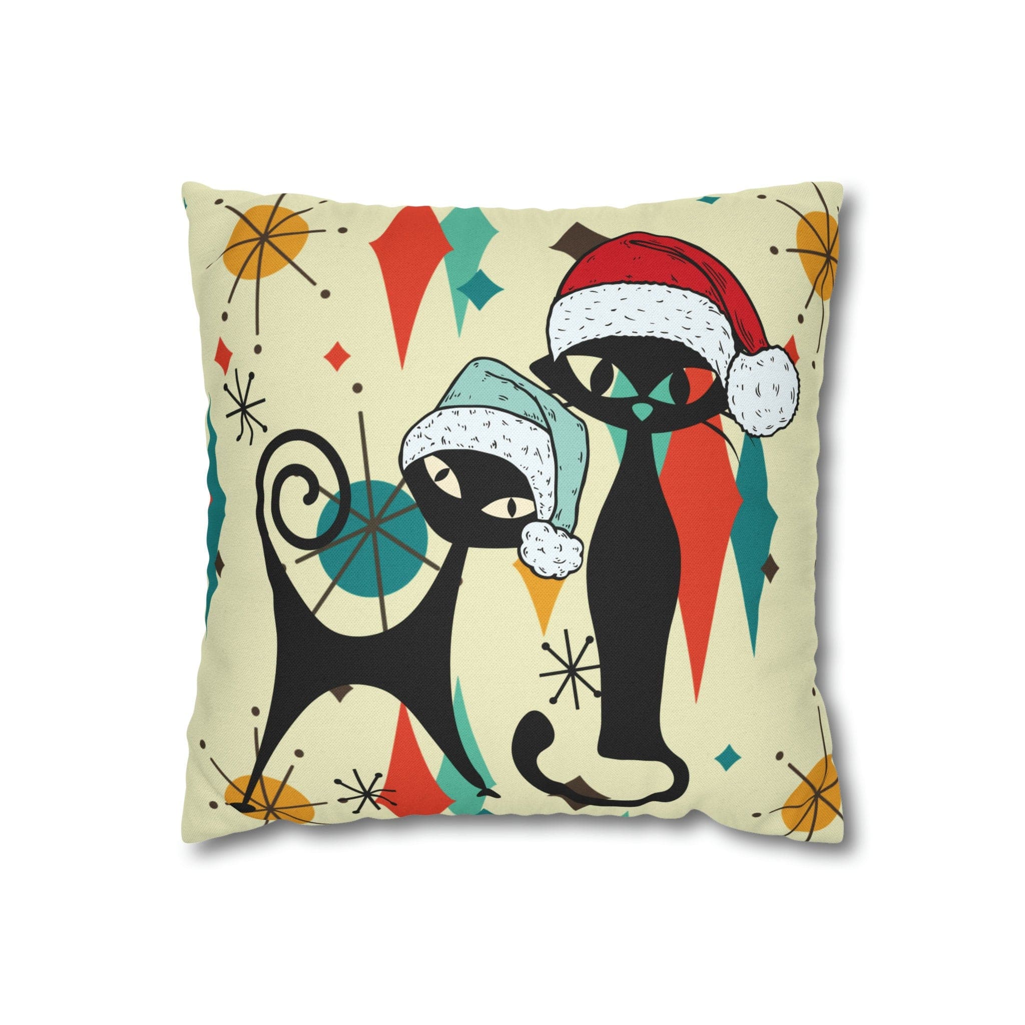 Kate McEnroe New York Atomic Cat Franciscan Diamond Starburst Christmas Pillow Cover, Mid Century Modern Retro Kitschy Holiday DecorThrow Pillow Covers15849119909810970496