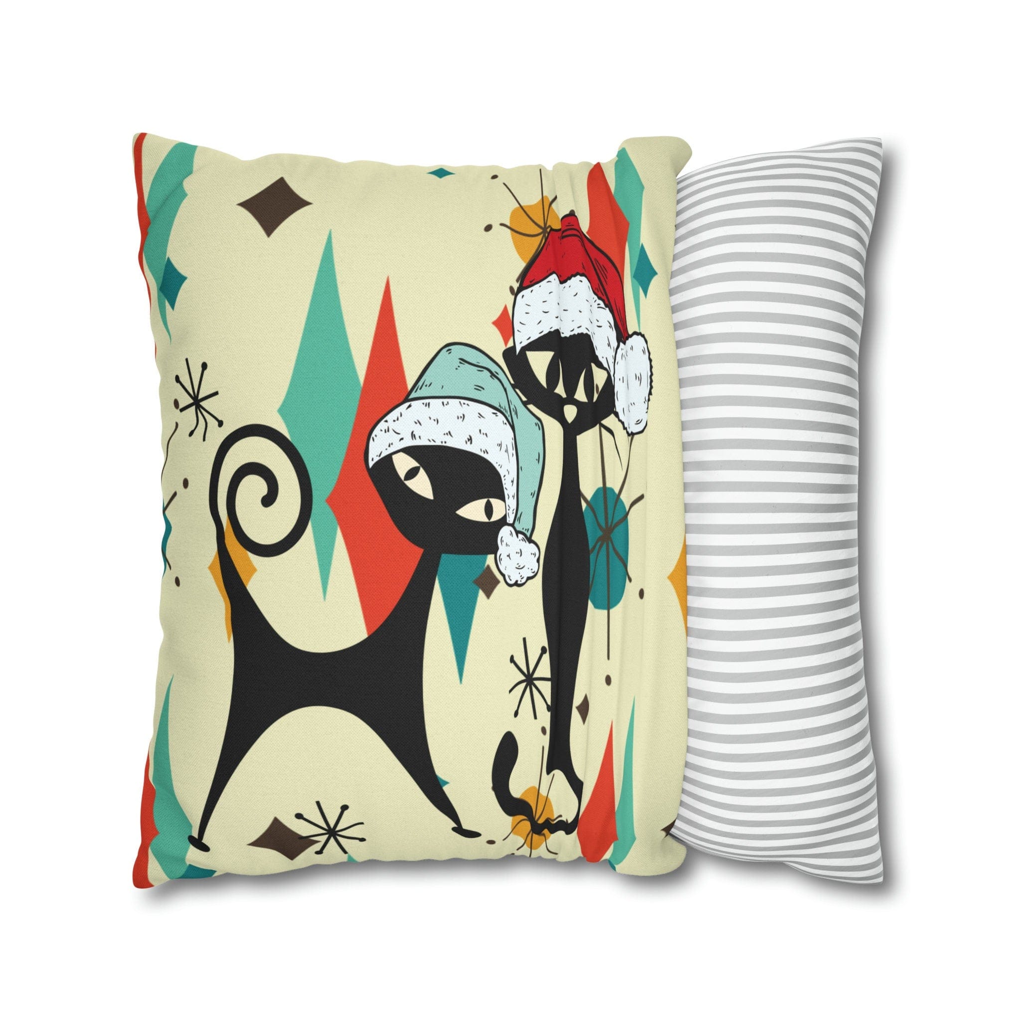 Kate McEnroe New York Atomic Cat Franciscan Diamond Starburst Christmas Pillow Cover, Mid Century Modern Retro Kitschy Holiday DecorThrow Pillow Covers15849119909810970496