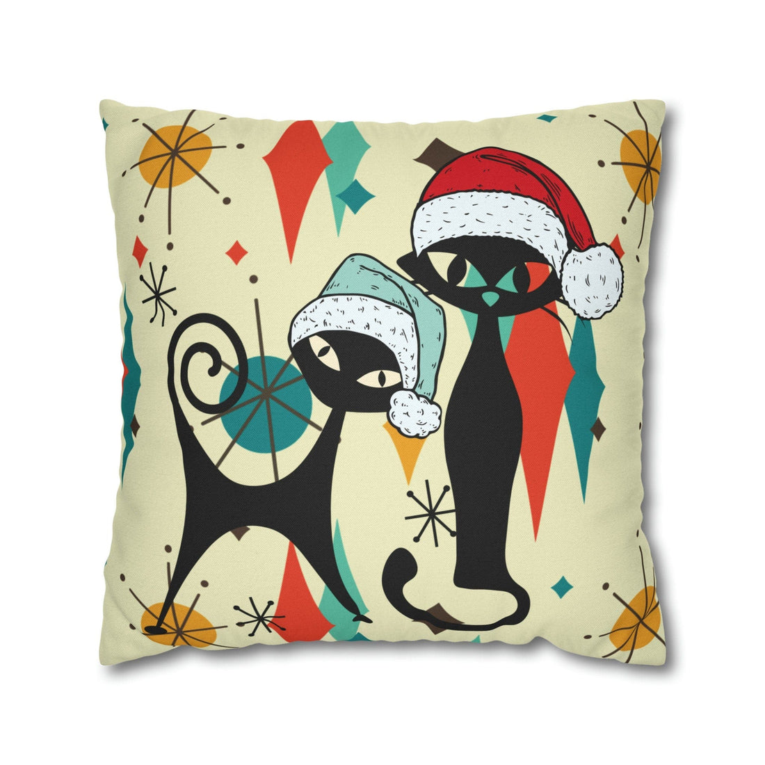 Kate McEnroe New York Atomic Cat Franciscan Diamond Starburst Christmas Pillow Cover, Mid Century Modern Retro Kitschy Holiday DecorThrow Pillow Covers15849119909810970496