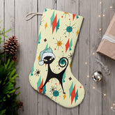 Kate McEnroe New York Atomic Cat Franciscan Diamond Starburst Christmas Stockings, Mid Century Modern Kitschy Holiday Mantle DecorationHoliday Stockings26101941887482890979