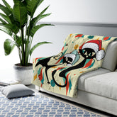 Kate McEnroe New York Atomic Cat Franciscan Diamond Starburst Holiday Sherpa Fleece Blanket, Mid Century Modern Retro Kitschy Christmas Cozy ThrowsBlankets70324287258110898719