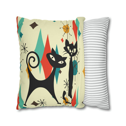 Kate McEnroe New York Atomic Cat Franciscan Diamond Starburst Pillow Cover, Mid Century Modern Retro Kitschy Living Room, Bedroom Accent Pillow Throw Pillow Covers