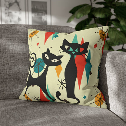 Kate McEnroe New York Atomic Cat Franciscan Diamond Starburst Pillow Cover, Mid Century Modern Retro Kitschy Living Room, Bedroom Accent Pillow Throw Pillow Covers