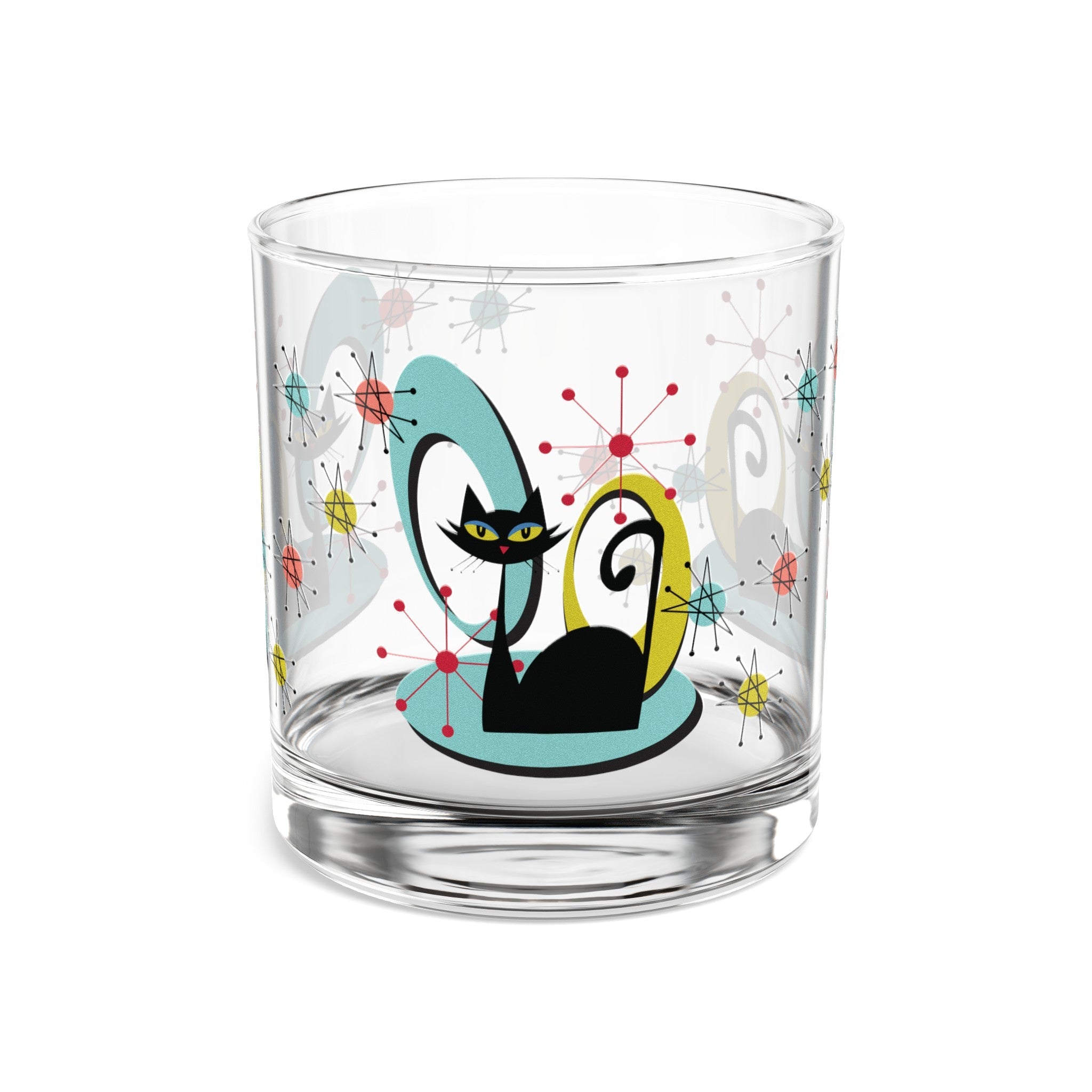 Kate McEnroe New York Atomic Cat Franciscan Starburst Bar Glass, Mid Century Modern Drinkware, Retro Chic GlasswareCocktail Glasses18906250856305063873