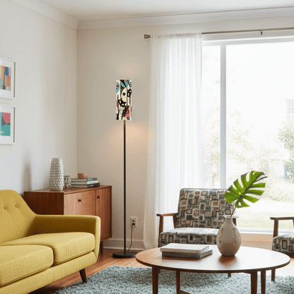 Kate McEnroe New York Atomic Cat Funky Abstract Floor Lamp, 1950s Retro Vibes Tall Light, Mid Century Modern Statement LightingSlim Floor LampsS4KIOimVqN