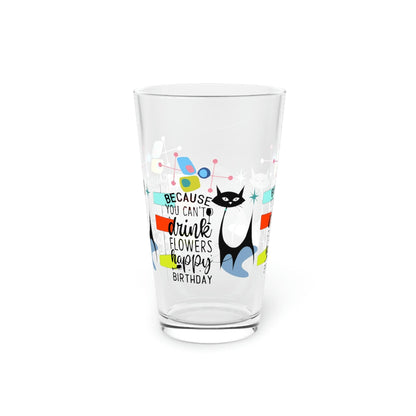 Kate McEnroe New York Atomic Cat Funny Birthday Pint Glass, 16oz Mid Century Modern Retro Geometric Starburst Beer Glass, Retro Shaker Glass, Beer Glassware GiftsBeer Glasses99693805957525112704