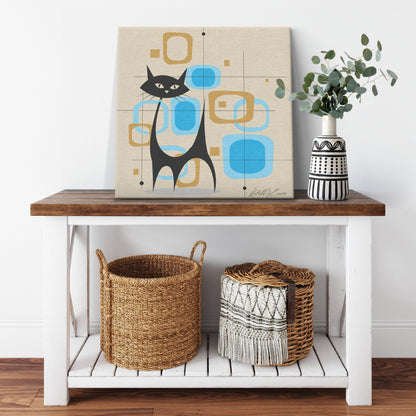 Kate McEnroe New York Atomic Cat Geometric Mid Century Modern Wall ArtCanvas Wall Art139002