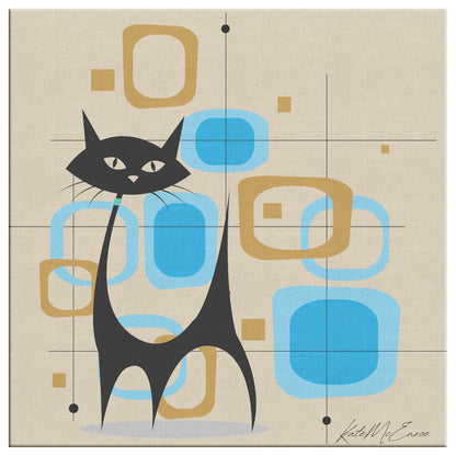 Kate McEnroe New York Atomic Cat Geometric Mid Century Modern Wall ArtCanvas Wall Art139002