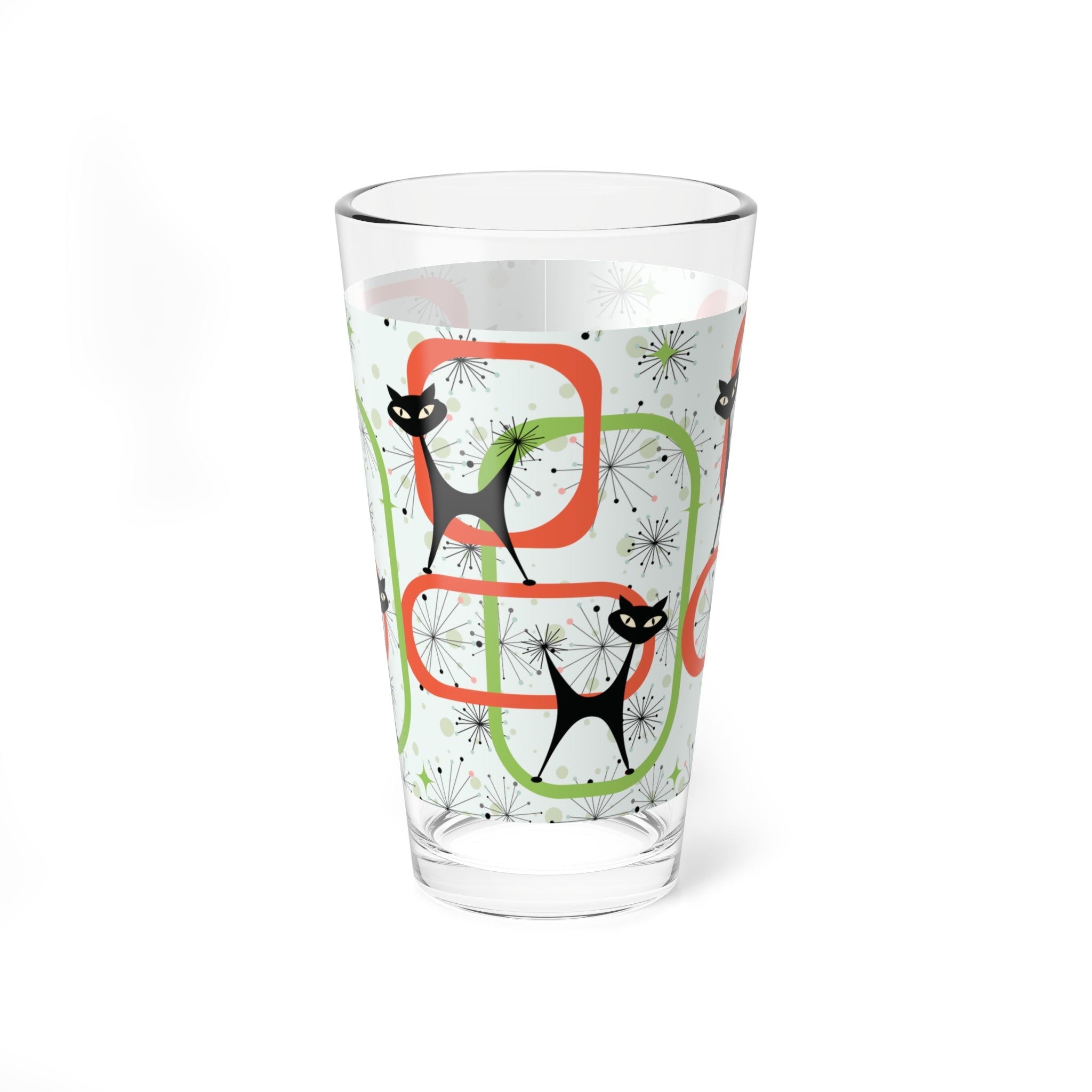 Kate McEnroe New York Atomic Cat Geometric Pint Glass, Mid Century Modern Starburst Drinkware, Retro MCM BarwarePint Glasses26383203808269731113