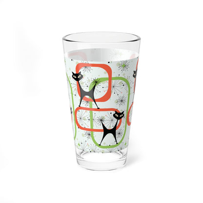 Kate McEnroe New York Atomic Cat Geometric Pint Glass, Mid Century Modern Starburst Drinkware, Retro MCM BarwarePint Glasses26383203808269731113