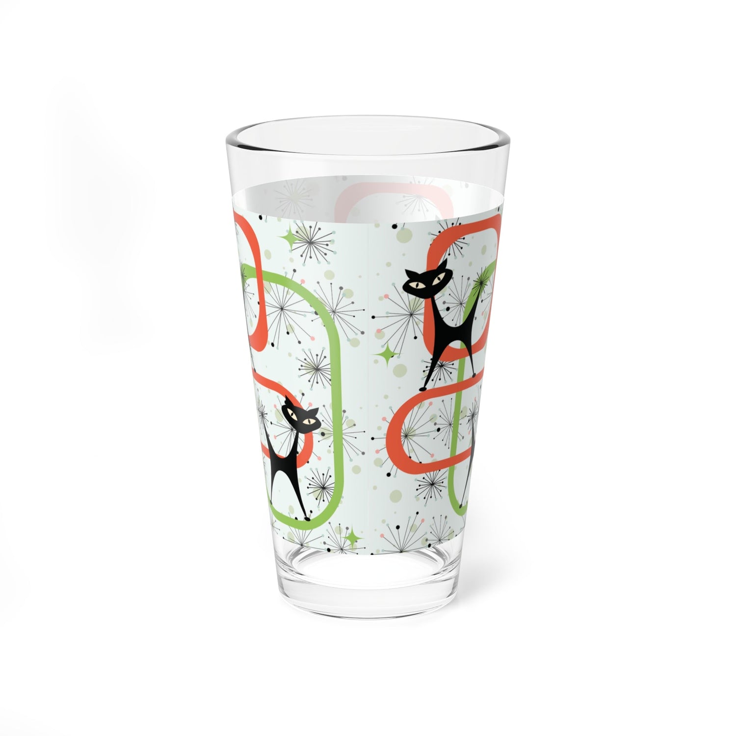 Kate McEnroe New York Atomic Cat Geometric Pint Glass, Mid Century Modern Starburst Drinkware, Retro MCM BarwarePint Glasses26383203808269731113