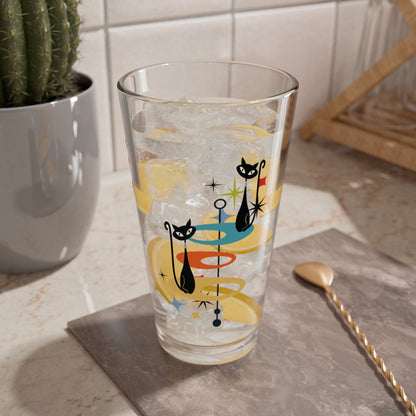 Kate McEnroe New York Atomic Cat Geometric Pint Glass, Mid Century Modern Starburst Drinkware, Retro MCM BarwarePint Glasses28868915282822156067