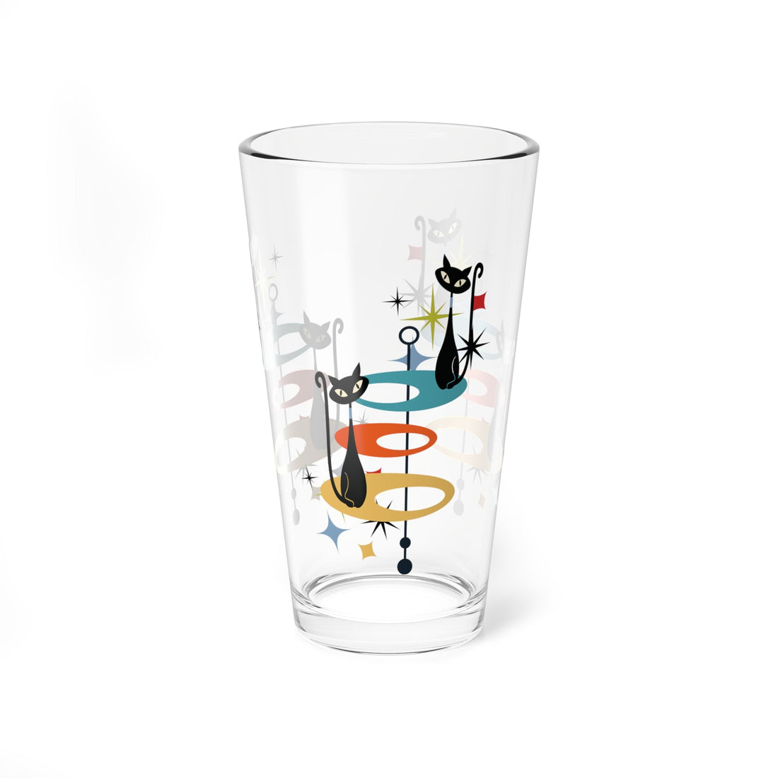 Kate McEnroe New York Atomic Cat Geometric Pint Glass, Mid Century Modern Starburst Drinkware, Retro MCM BarwarePint Glasses28868915282822156067