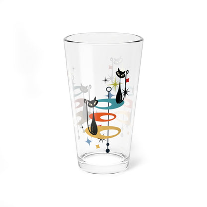 Kate McEnroe New York Atomic Cat Geometric Pint Glass, Mid Century Modern Starburst Drinkware, Retro MCM BarwarePint Glasses28868915282822156067