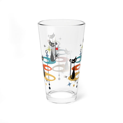 Kate McEnroe New York Atomic Cat Geometric Pint Glass, Mid Century Modern Starburst Drinkware, Retro MCM BarwarePint Glasses28868915282822156067