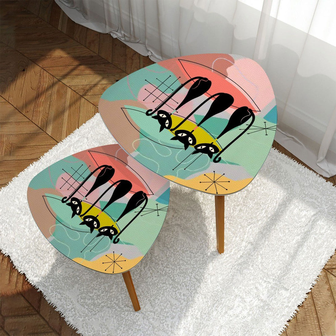 Kate McEnroe New York Atomic Cat Googie 50s Starburst Nesting Tables Set of 2Nesting Tablescfs3XHkhvX