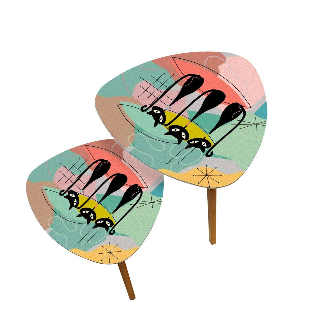 Kate McEnroe New York Atomic Cat Googie 50s Starburst Nesting Tables Set of 2Nesting Tablescfs3XHkhvX