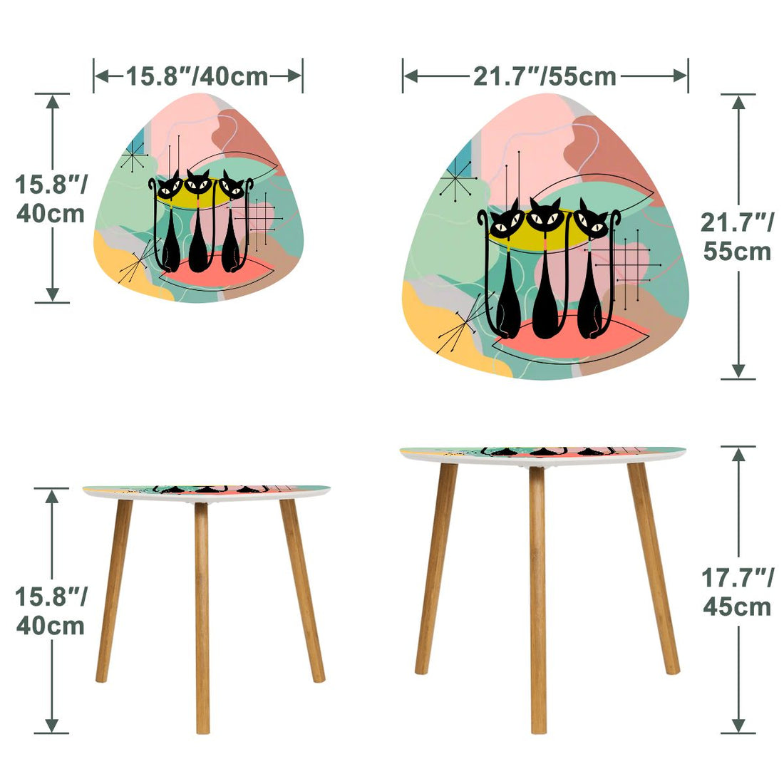 Kate McEnroe New York Atomic Cat Googie 50s Starburst Nesting Tables Set of 2Nesting TablesnxOOyqiDzniDJ