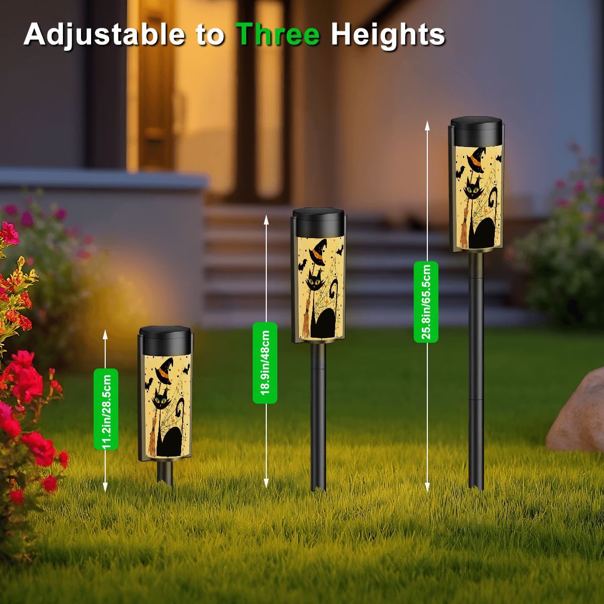 Kate McEnroe New York Atomic Cat Halloween Garden Lights, Mid Century Modern Witch Cat Solar Pathway Lanterns Outdoor DecorSolar Garden Stake LightsiGvs5AyHHS