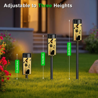Kate McEnroe New York Atomic Cat Halloween Garden Lights, Mid Century Modern Witch Cat Solar Pathway Lanterns Outdoor DecorSolar Garden Stake LightsiGvs5AyHHS
