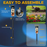 Kate McEnroe New York Atomic Cat Halloween Garden Solar Lights, Retro Mid Century Modern Outdoor Pathway DecorSolar Garden Stake LightsDVUkXUoduJ