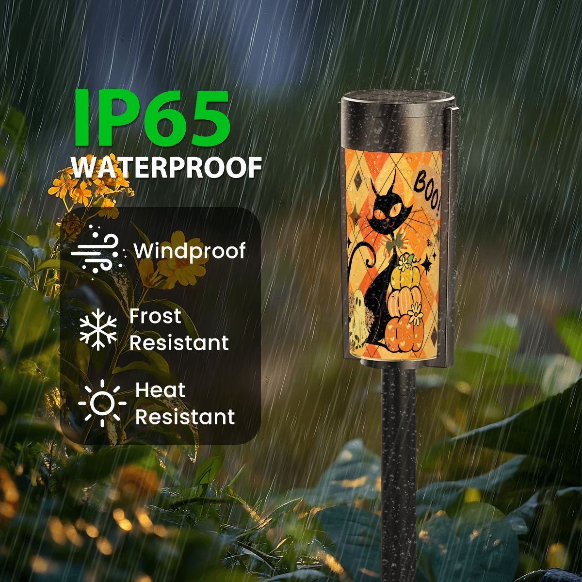 Kate McEnroe New York Atomic Cat Halloween Harlequin MCM Garage Door BannerSolar Garden Stake LightsmGrG5aD0Te