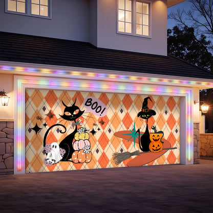 Kate McEnroe New York Atomic Cat Halloween Retro Kitsch Mid Century Modern Garage Door BannerGarage Door BannerasSbD3vFW7
