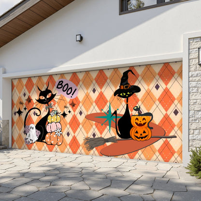 Kate McEnroe New York Atomic Cat Halloween Retro Kitsch Mid Century Modern Garage Door BannerGarage Door BannerasSbD3vFW7
