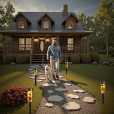 Kate McEnroe New York Atomic Cat Halloween Solar Lights, Retro Mid Mod Pumpkin Harlequin Outdoor Pathway DecorSolar Garden Stake LightsI7a8cZxJhK