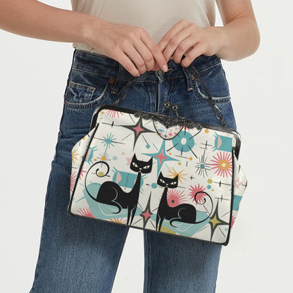 Kate McEnroe New York Atomic Cat Kiss Lock Purse, Retro MCM Starburst CrossbodyCrossbody BagsD3323065