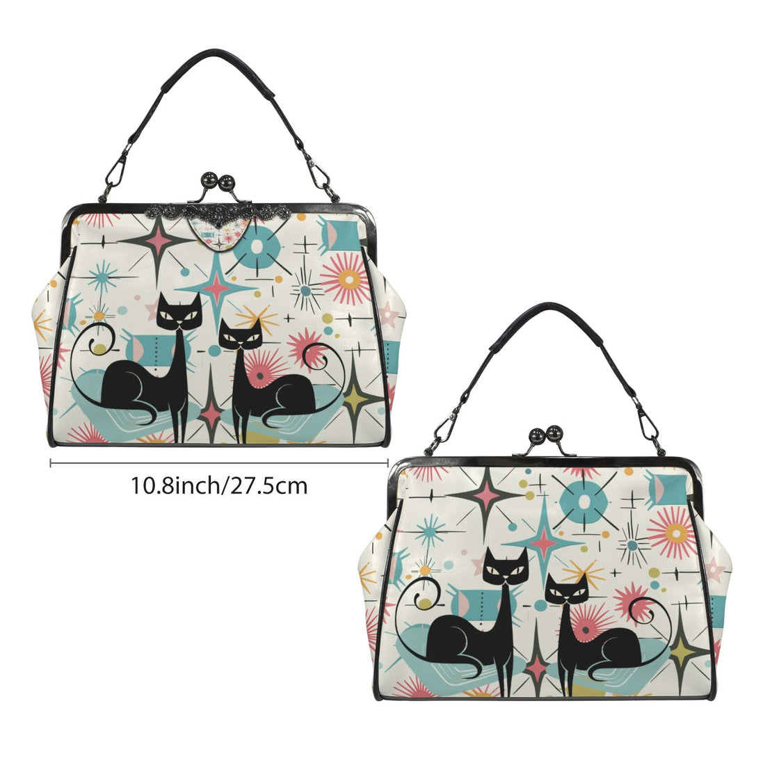 Kate McEnroe New York Atomic Cat Kiss Lock Purse, Retro MCM Starburst CrossbodyCrossbody BagsD3323065