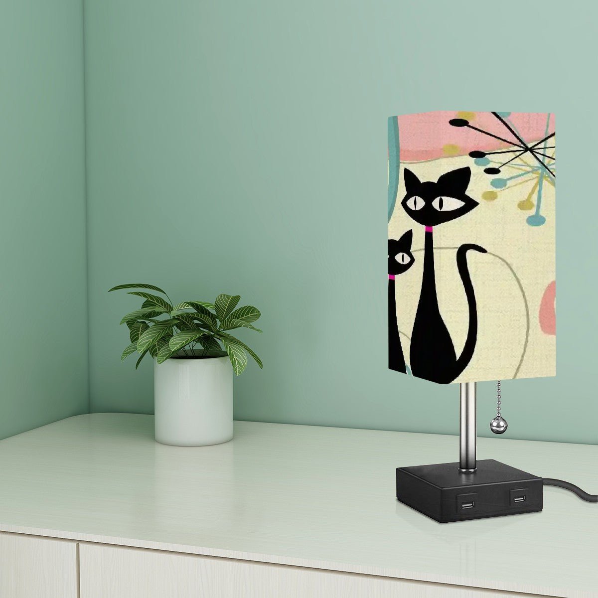 Kate McEnroe New York Atomic Cat Kitsch Mid Century Modern Retro Desk LampDesk Lamps6UWBNVWAoD