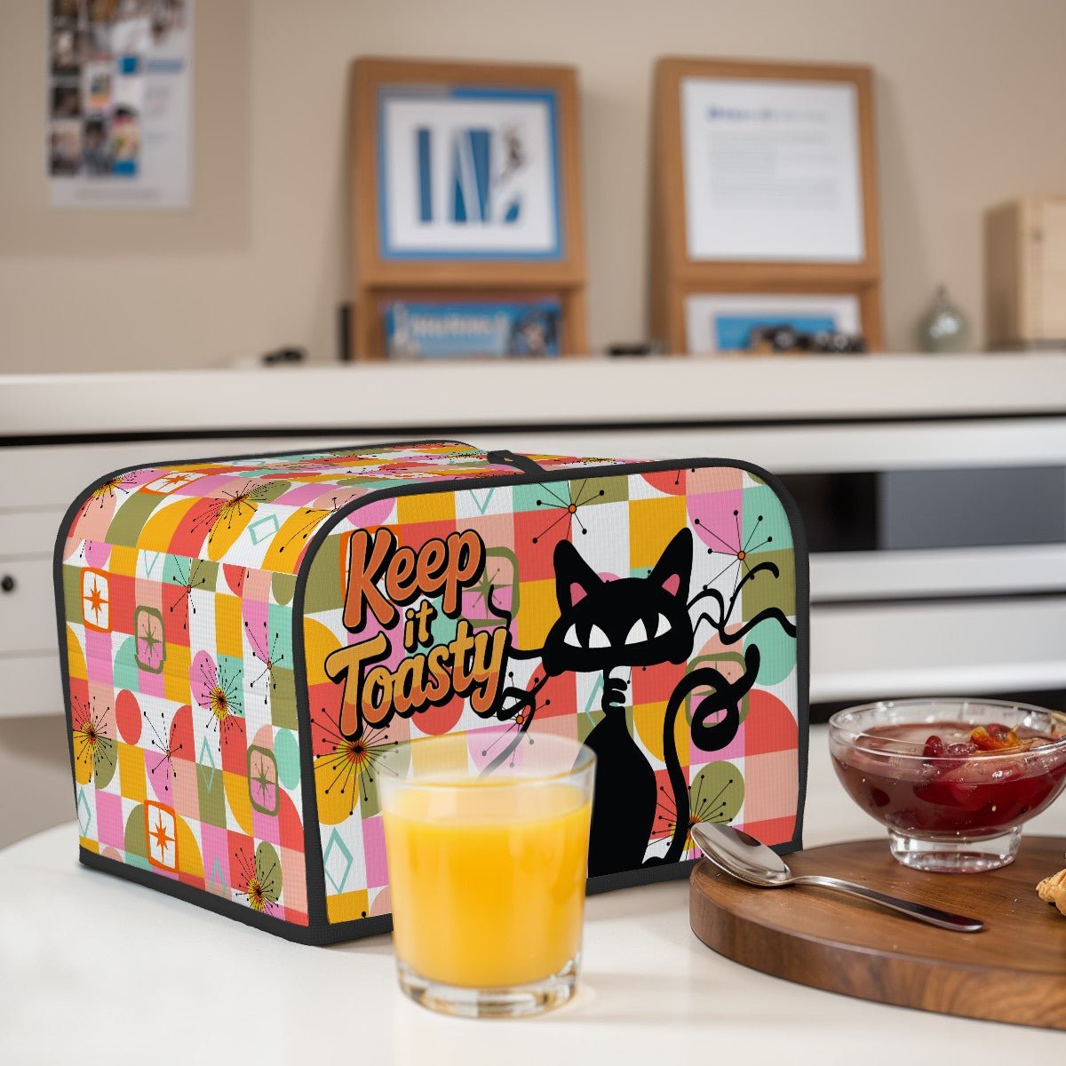 Kate McEnroe New York Atomic Cat Kitschy 4 Slice Toaster Cover, Keep It Toasty MCM KitchenToaster Covers3klWBWV15F