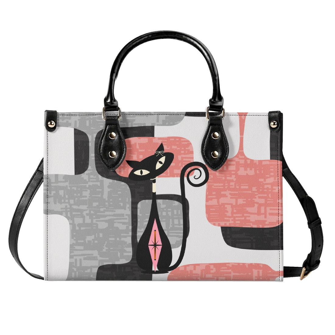 Kate McEnroe New York Atomic Cat Kitschy Retro Mid Century Modern SatchelHandbagsN2M0R3XN-1