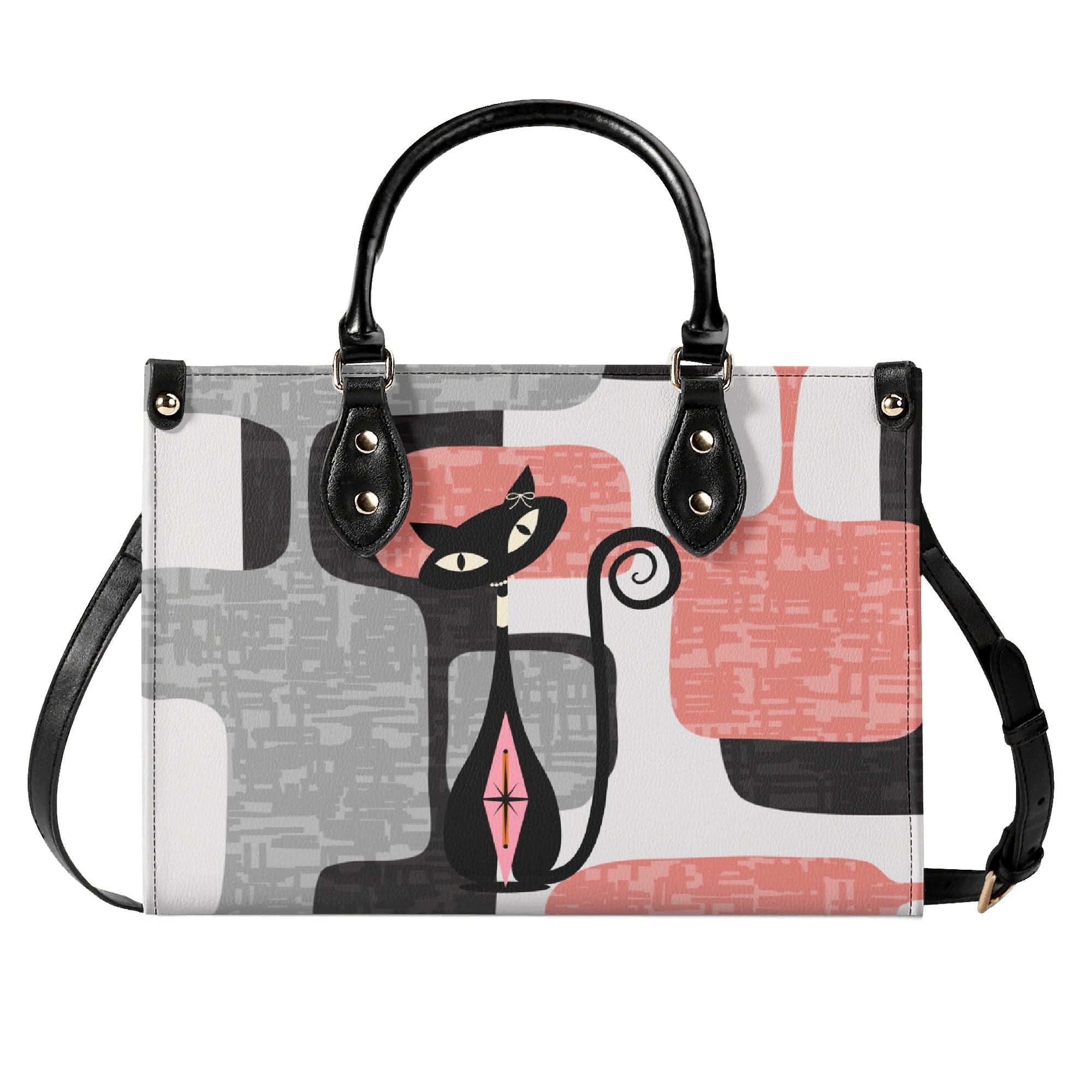 Kate McEnroe New York Atomic Cat Kitschy Retro Mid Century Modern SatchelHandbagsN2M0R3XN-1