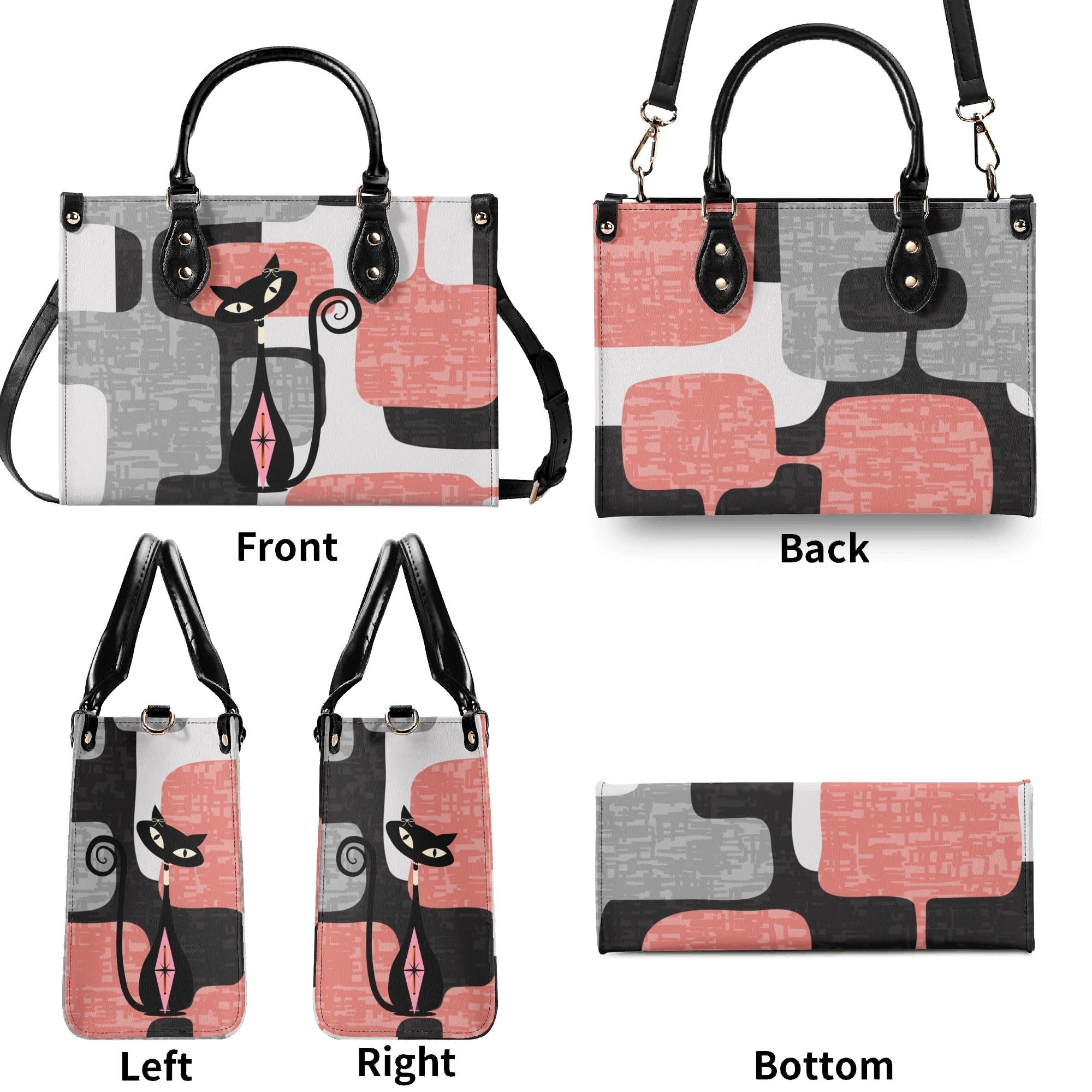 Kate McEnroe New York Atomic Cat Kitschy Retro Mid Century Modern SatchelHandbagsN2M0R3XN-1