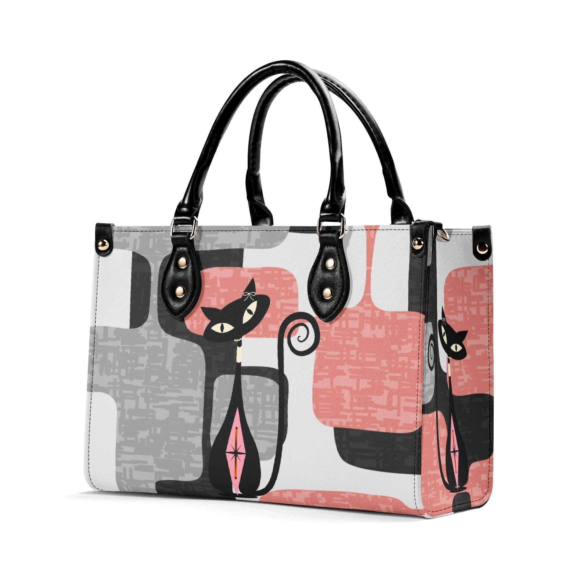 Kate McEnroe New York Atomic Cat Kitschy Retro Mid Century Modern SatchelHandbagsN2M0R3XN-1
