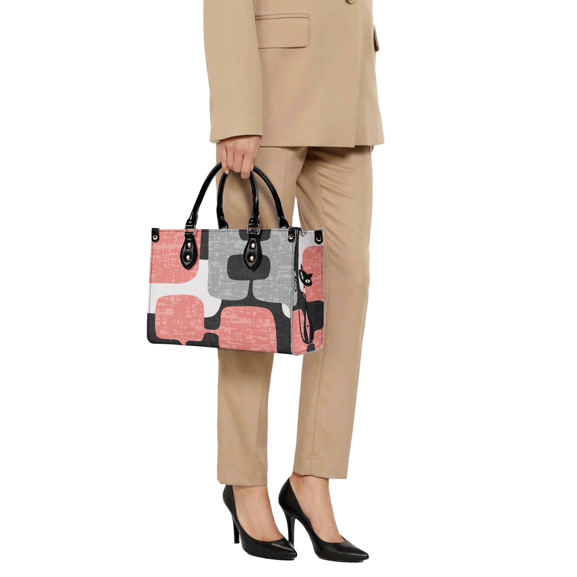 Kate McEnroe New York Atomic Cat Kitschy Retro Mid Century Modern SatchelHandbagsN2M0R3XN-1