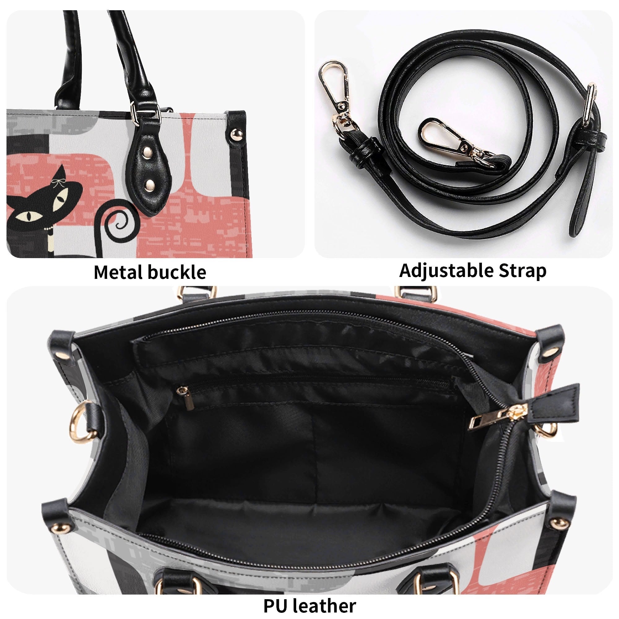 Kate McEnroe New York Atomic Cat Kitschy Retro Mid Century Modern SatchelHandbagsN2M0R3XN-1