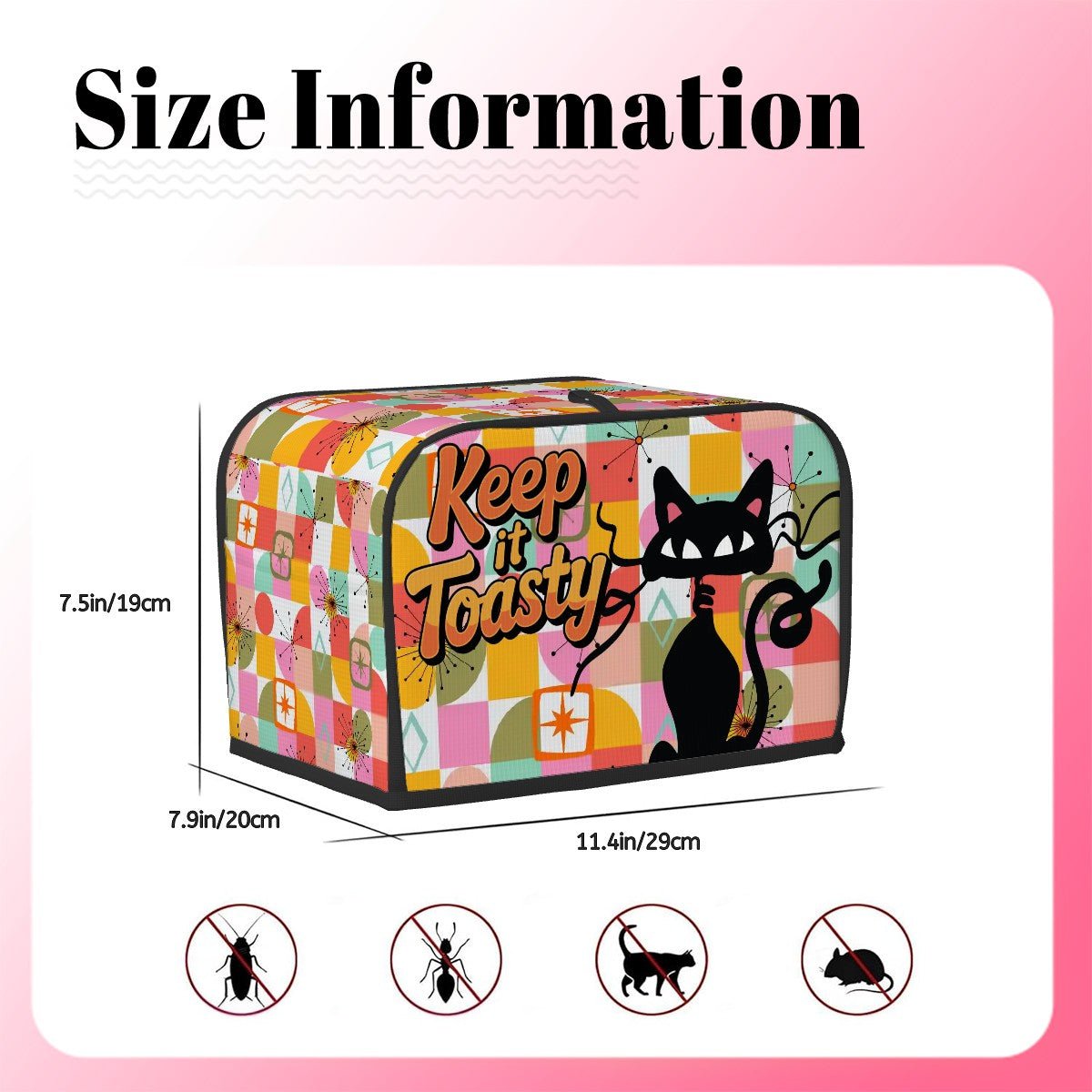 Kate McEnroe New York Atomic Cat Kitschy Toaster Cover, Retro Keep It Toasty MCM Kitchen DecorToaster Covers5vckFKqnIM