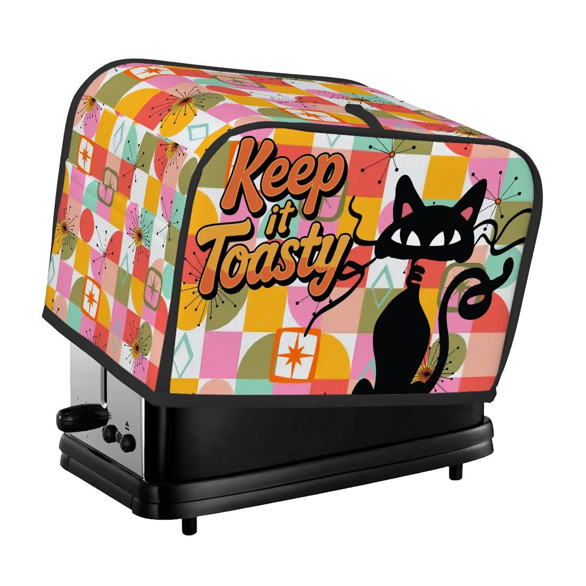 Kate McEnroe New York Atomic Cat Kitschy Toaster Cover, Retro Keep It Toasty MCM Kitchen DecorToaster Covers5vckFKqnIM