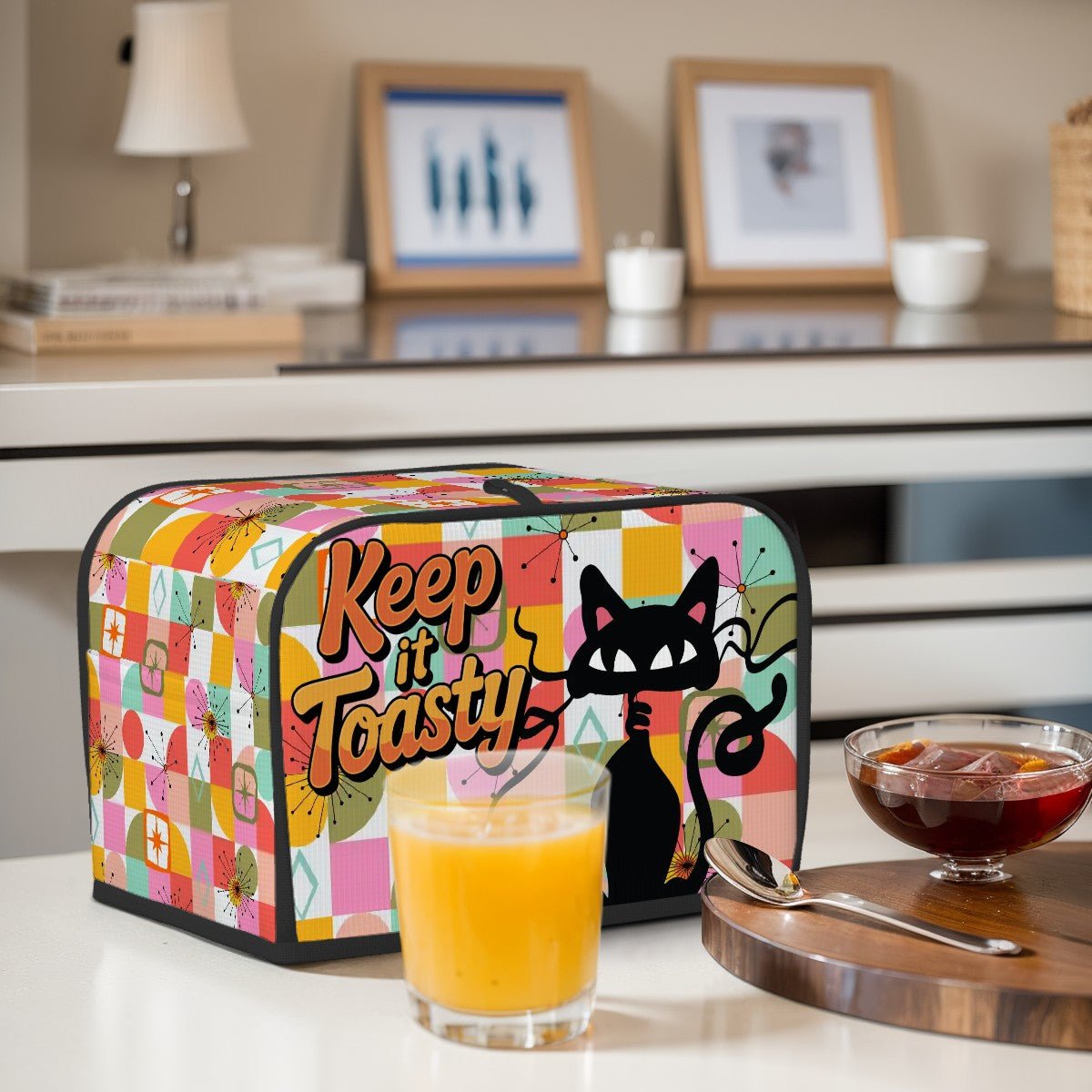 Kate McEnroe New York Atomic Cat Kitschy Toaster Cover, Retro Keep It Toasty MCM Kitchen DecorToaster Covers5vckFKqnIM